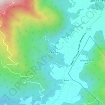 San Gabrielの地形図、標高、地勢