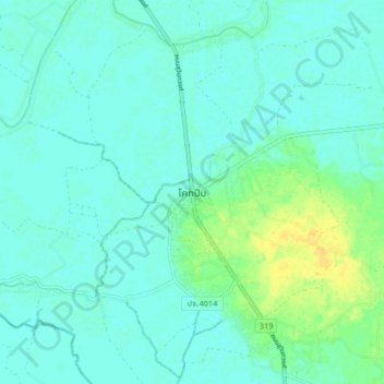 Khok Pipの地形図、標高、地勢