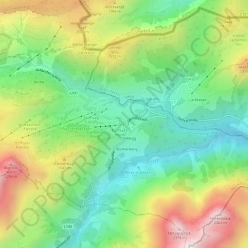 Warthの地形図、標高、地勢
