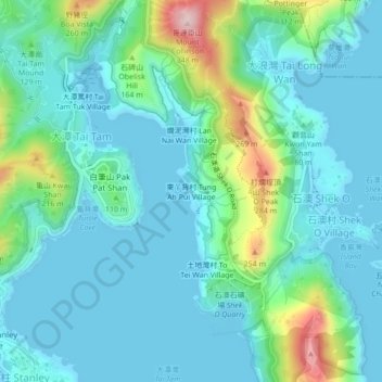 Tung Ah Pui Villageの地形図、標高、地勢
