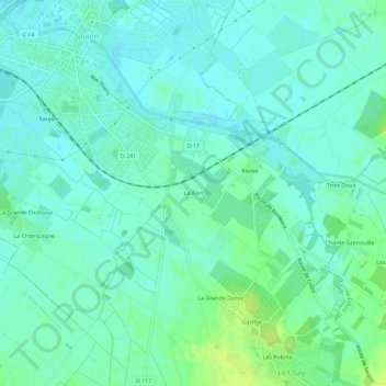 Le Fortの地形図、標高、地勢