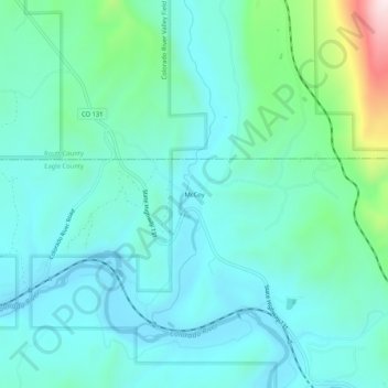 McCoyの地形図、標高、地勢