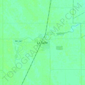 La Salleの地形図、標高、地勢