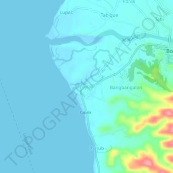 Laylayの地形図、標高、地勢