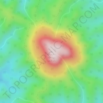Mount Yengoの地形図、標高、地勢