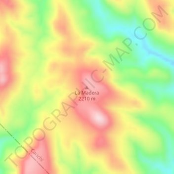 La Maderaの地形図、標高、地勢