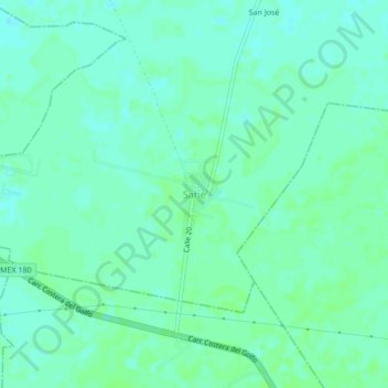 Sahéの地形図、標高、地勢
