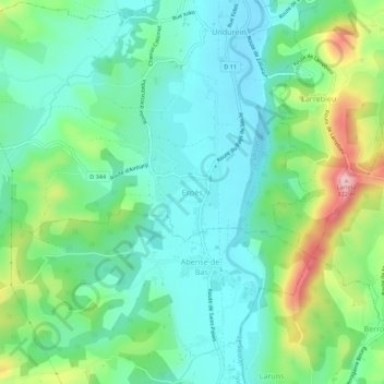 Espèsの地形図、標高、地勢