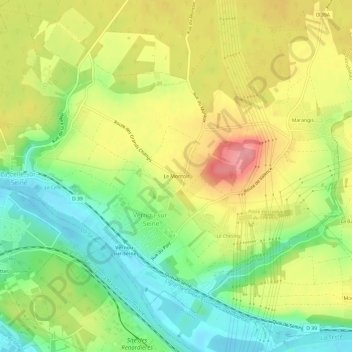 Le Montoirの地形図、標高、地勢