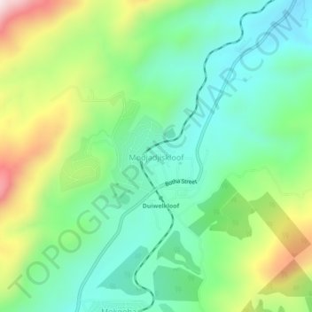 Modjadjiskloofの地形図、標高、地勢