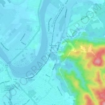 Villa Californiaの地形図、標高、地勢