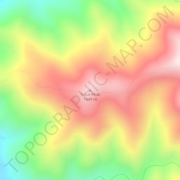 Trout Peakの地形図、標高、地勢