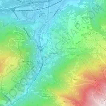 San Marcoの地形図、標高、地勢