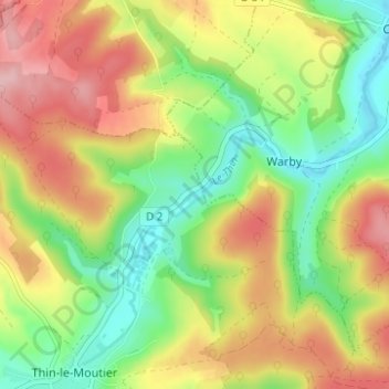 Gironvalの地形図、標高、地勢