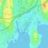 South Endの地形図、標高、地勢