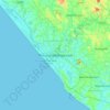 Thiruvananthapuramの地形図、標高、地勢