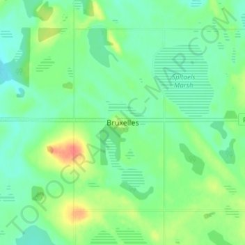 Bruxellesの地形図、標高、地勢