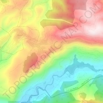 Bsabaの地形図、標高、地勢
