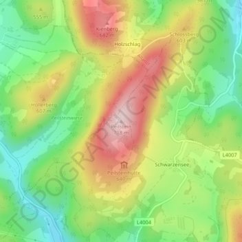 Peilsteinの地形図、標高、地勢