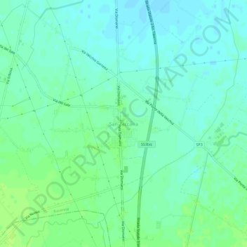 San Zaccariaの地形図、標高、地勢