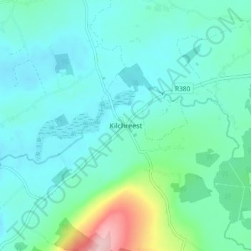 Kilchreestの地形図、標高、地勢