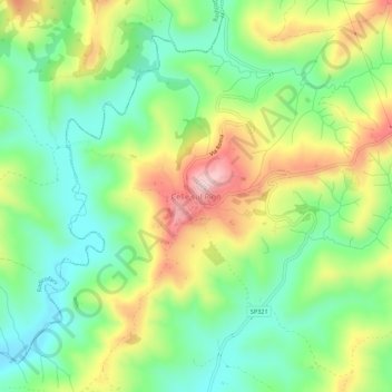 Celle sul Rigoの地形図、標高、地勢
