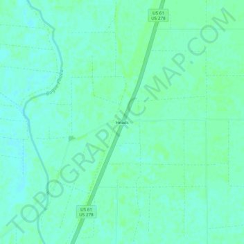 Headsの地形図、標高、地勢