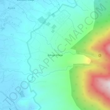 Baluga Villageの地形図、標高、地勢