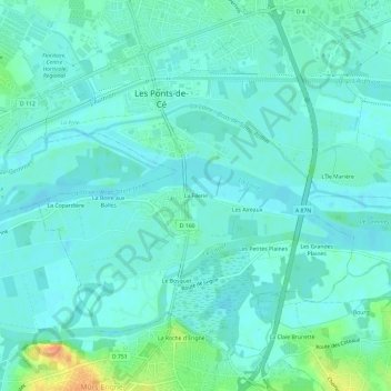 La Filerieの地形図、標高、地勢