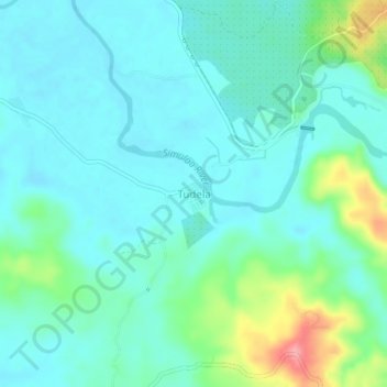 Tudelaの地形図、標高、地勢