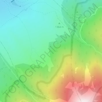 Cerro de la Muerteの地形図、標高、地勢