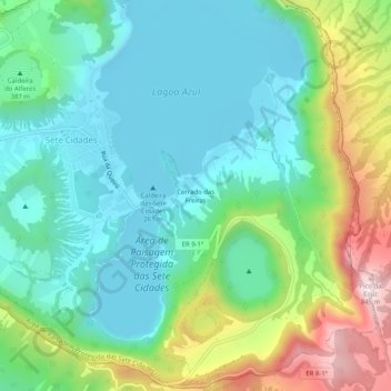 Cerrado das Freirasの地形図、標高、地勢