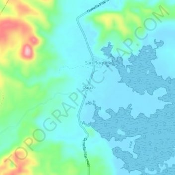Datuの地形図、標高、地勢