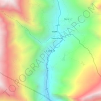 Sirdibasの地形図、標高、地勢
