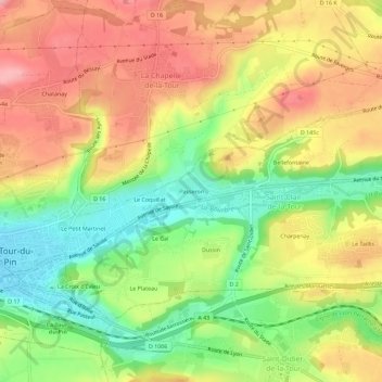 Passeronの地形図、標高、地勢