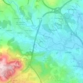 Barroの地形図、標高、地勢