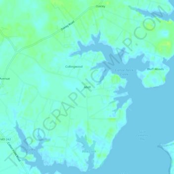 Abellの地形図、標高、地勢