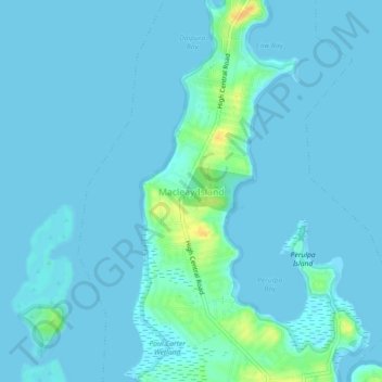 Macleay Islandの地形図、標高、地勢
