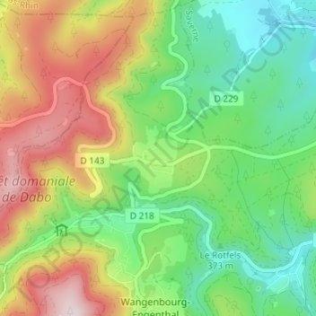 Obersteigenの地形図、標高、地勢