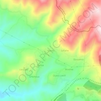 Kraribの地形図、標高、地勢