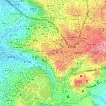 首里城の地形図、標高、地勢