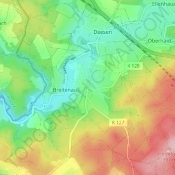 Wittgertの地形図、標高、地勢