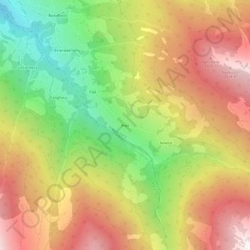 Riedの地形図、標高、地勢