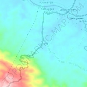 Kasangの地形図、標高、地勢