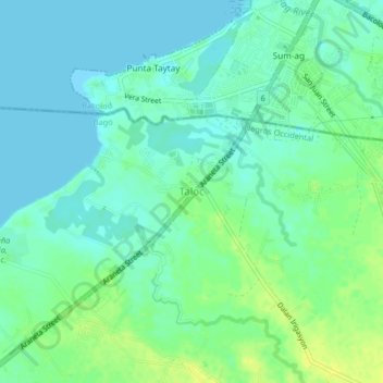 Talocの地形図、標高、地勢