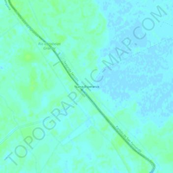 Nueva Esperanzaの地形図、標高、地勢