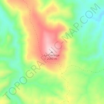 La Cienegaの地形図、標高、地勢