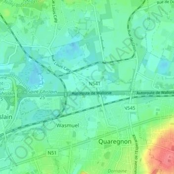 Le Rivageの地形図、標高、地勢