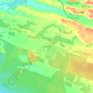 Pauri Villageの地形図、標高、地勢