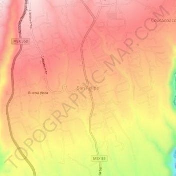 San Felipeの地形図、標高、地勢